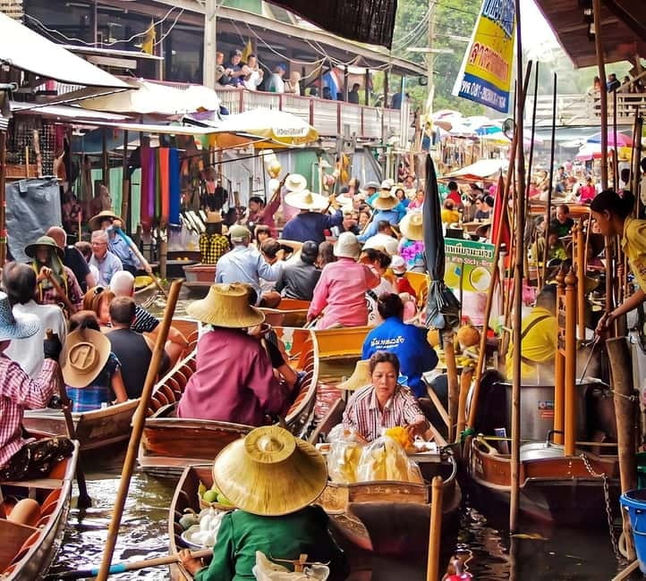 Bangkok: Railway, Floating Market & Chao Phraya Cruise Tour - Maeklong Railway Market: the moment you remember for years
