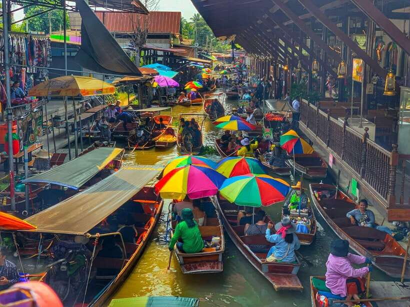 Bangkok: Train Market & Floating Market with Boat Ride - Two markets, one day: water commerce meets the train-track show