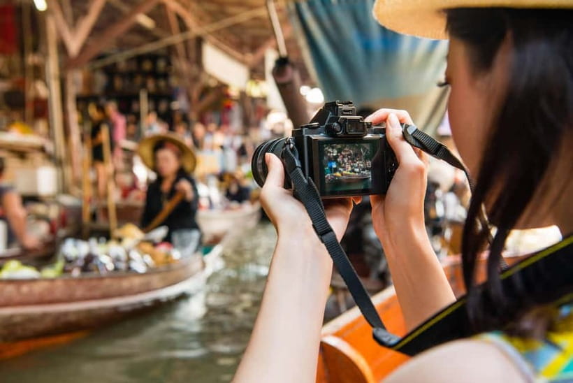 BKK: Damnoen Floating Market, Maeklong Rail & River Bridge - Maeklong Railway Market: inches, noise, and smart vendor choreography