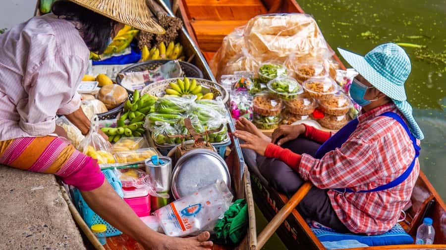 Private Tour from Bangkok: Railway & Floating Markets - Damnoen Saduak by private long-tail boat: canals, homes, and snacks